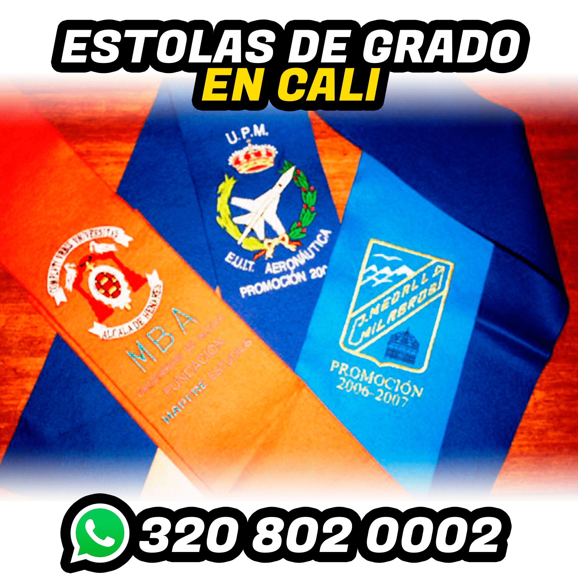 ESTOLAS DE GRADO CALI SUBLIMADA BORDADA TOGAS Y BIRRETES (6)